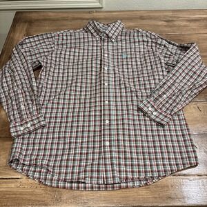Cinch Western Button Shirt Plaid Checkered Mens Size Medium Cowboy M Casual USA